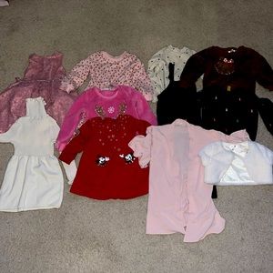 Lot of 11 Pieces Dresses, Tops, Sweaters Size 4T